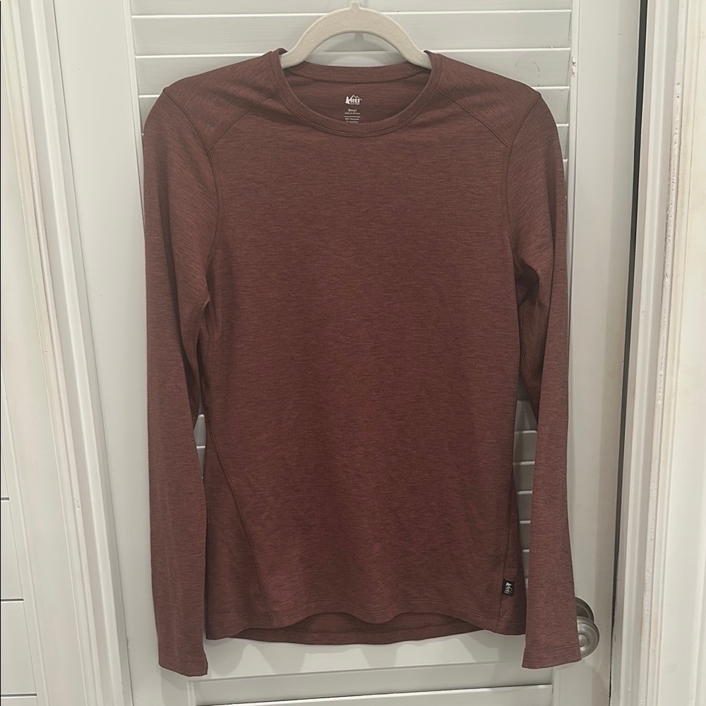 REI Co-op Women’s Mod-Weight Long Sleeve Shirt in rust color